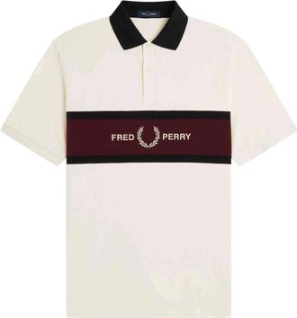 Fred Perry Polo shirt met geborduurd paneel - Heren - Polos - Beige - XL - Katoen - Tops
