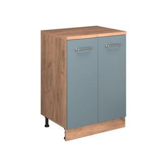 Vicco Armario De Cocina Para Techo Inclinado R-line, Gris Azulado, 60 Cm Sin Inclinaci&oacute;n Con 2 Puertas, Vicco