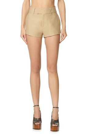 AFRM Elson High Waist Twill Hot Shorts in White Pepper at Nordstrom, Size 25