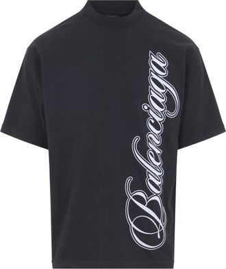 Balenciaga Black Medium Fit Logo T-Shirt