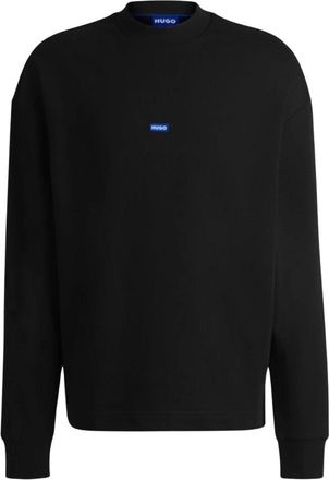 HUGO BOSS Zachte en ademende katoenen terry trui - Heren - Sweatshirts - Zwart - M - Katoen - Hoodies & sweatvesten