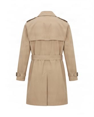 HUGO BOSS Double-Breasted Cotton Trench Coat - Beige