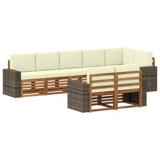 vidaXL Set Di Divani Da Esterno 8 Pz Poliestere Vidaxl