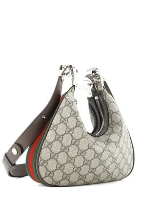 Gucci Attache Shoulder Bag GG Coated Canvas Small hobo bag - Bruin