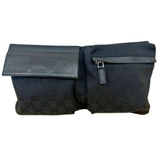 Gucci Black Canvas Shoulder Bag Sling Bag (Pre-Owned)
