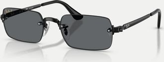 Ray-Ban Rb3928 by A$AP - Rocky - Occhiali da sole rettangolari polarizzati neri con lenti grigie-Nero