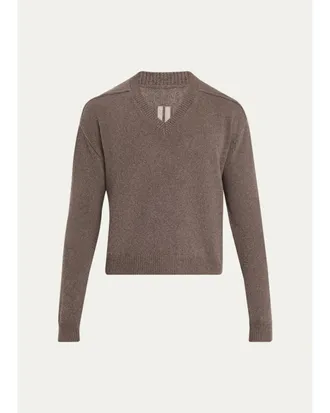 Rick Owens Mens Cashmere and Wool V-Neck Sweater