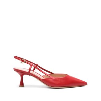 Gianvito Rossi Pumps, female, Red, 3 1/2 UK, Red Leather Slingback Heels
