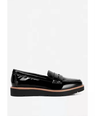 London Rag Womens Sinclair Heeled Loafers In Black