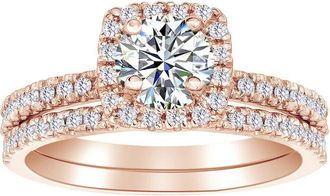 Pompeii3 5/8Ct Diamond Halo Engagement Ring Set in White, Rose, Yellow Gold, or Platinum