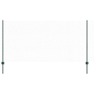 Berkfield Home Fence Posts 11 pcs U-Channel Green 120 cm Steel, Hexagon Fence Gr