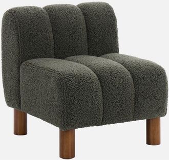 Sweeek Sweeek - Silla Infantil De Madera De Hevea Y Borreguito, Angel Kids, Verde Kaki, 47x56.5x52.5 Cm