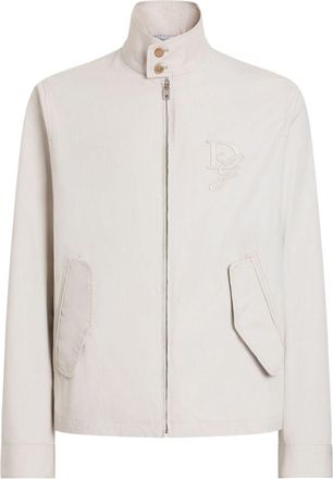 Dolce & Gabbana logo-appliqué jacket - men - Cotton/Cotton - 48 - Neutrals