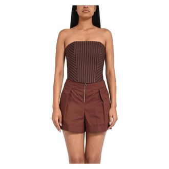 Patrizia Pepe Bustier Top - female - Patrizia Pepe - Sleeveless Tops - Brown - S - Tops
