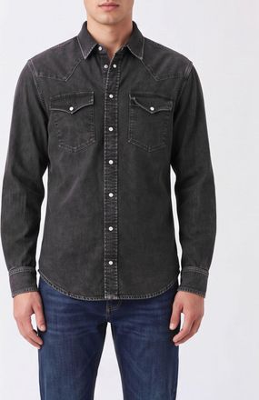 Dondup Camicia di jeans a maniche lunghe con tasche a toppa