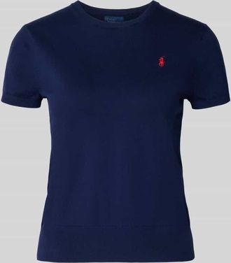 Polo Ralph Lauren Regular Fit Kurzarmpullover aus Baumwoll-Mix in Marine, Gr&ouml;&szlig;e XXL