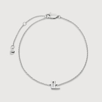 Monica Vinader Sterling Silver Initial L Chain Bracelet