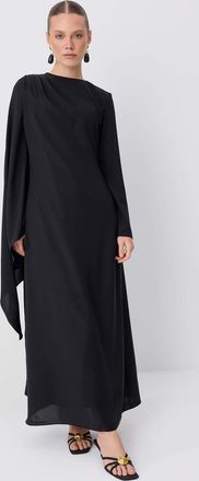 Trendyol Modest Dames Zwart Effen Maxi Lang Stijlvol/Avond Recht Modest Avond Jurken