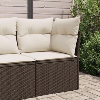 vidaXL Divano Angolare da Giardino con Cuscini in Polyrattan Marrone - Vidaxl