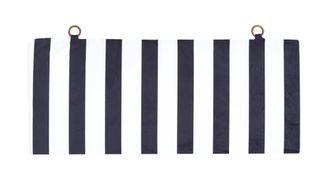 Really Nice Things Cabecero de terciopelo y espuma estampado a rayas blancas y negras