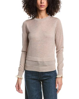 3.1 Phillip Lim Faux Layered Wool & Silk-Blend Sweater