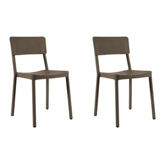 Resol Sillas Lisboa Resol Pl&aacute;stico Marr&oacute;n (pack De 2)