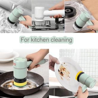 OEM Cepillo De Limpieza El&eacute;ctrico Inal&aacute;mbrico Usb Multifuncional Con 6 Cabezales Intercambiables, Ideal Para Limpiar Suelos De Ba&ntilde;o, Ventanas, Cocinas, Et