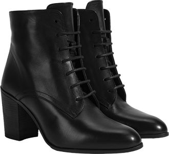 Desa Woman Boots - Leather Upper, Block Heel, Zip Closure, Breathable | Black - 38