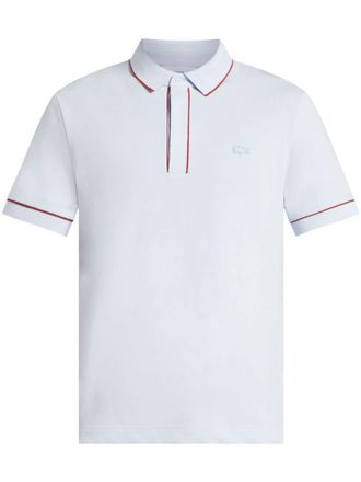 Lacoste logo-embroidered contrast-trim polo shirt - Blue