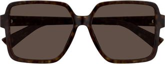 Bottega Veneta Brown Square Ladies Sunglasses BV1317SK 002 59