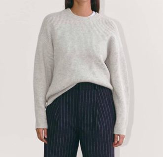 Everlane Cocoon Crew Wool Cashmere Sweater In Light Gray