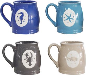 Euroceramica Ocean City 4Pc Assorted Mug Set