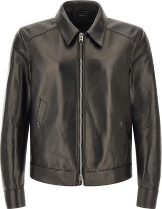 Tom Ford Jassen, Heren, Zwart, L, Leer, Nappa Blouson