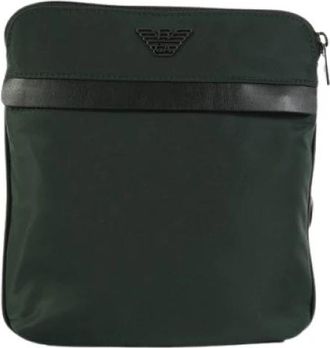 Emporio Armani Flat Values Crossbody Bag - Heren - Schoudertassen - Groen - ONE Size - Nylon - Tassen