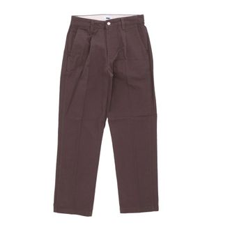 Obey Straight Trousers, male, Brown, W34, Dark Brown Cotton Canvas Trousers