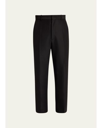 Bottega Veneta Mens Wool Mohair Flat-Front Trousers