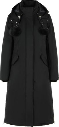 Moose Knuckles Original Stirling Long Parka In Black Cotton Blend