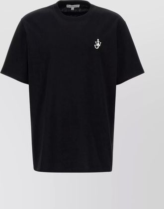 J.W.Anderson organic cotton ribbed crew-neck logo-embroidered t-shirt