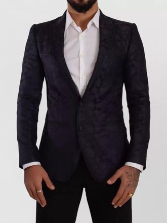 Dolce & Gabbana silk floral-jacquard single-breasted blazer