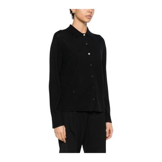 Soft Goat Camisa de Punto con Cuello - Knitwear - Mujer - Negro - XS