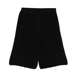 Laneus Cotton Knit Shorts - male - Laneus - Casual Shorts - Black - L - Shorts