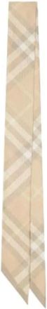 Burberry Pre-owned Scarves, female, Beige, Size: ONE SIZE Pre-owned Skinny Reversible Vintage Silk Scarf