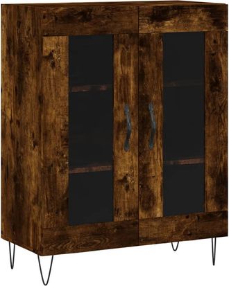 vidaXL Aparador De Madera De Ingenier&iacute;a Roble Ahumado 69,5x34x90 Cm Vidaxl