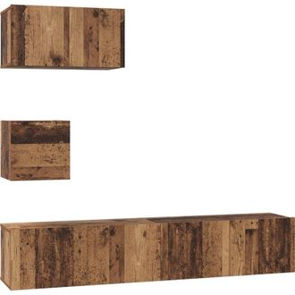 vidaXL Vidaxl - Mueble De Tv De Pared 4 Pcs Madera Vieja 80 X 30 X 30.5 Cm