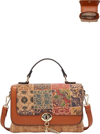 Generic Cork Crossbody Bag for Women Bohemian Style Vintage Shoulder Handbag Hobo Satchel Purse, E-1