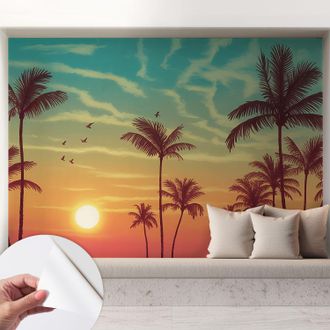 Tulup Fotomurale Adesivo Stickers - Per Camera Da Letto - Per Corridoio - Decorazione Casa Moderna Paesaggio Tropicale 208x146 Cm