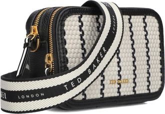 Ted Baker Tassen, Dames, Zwart, ONE Size, Katoen, Zwarte leren schoudertas Rivir