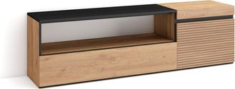 Skraut Home Skraut Home - Mueble Tv, Televisi&oacute;n, Muebles De Sal&oacute;n, Almacenaje, 150x45x35cm, Para Tv Hasta 65, Con Almacenamiento, Estilo Moderno, Roble