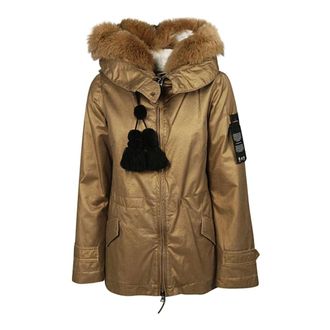 Peuterey Faux Fur & Shearling Jackets, female, Beige, Size: M Giubbino