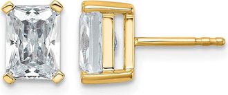 Diamond2Deal 14k Gold 3 ct Radiant Lab Grown Diamond Stud Earrings VS Clarity, G-H Color